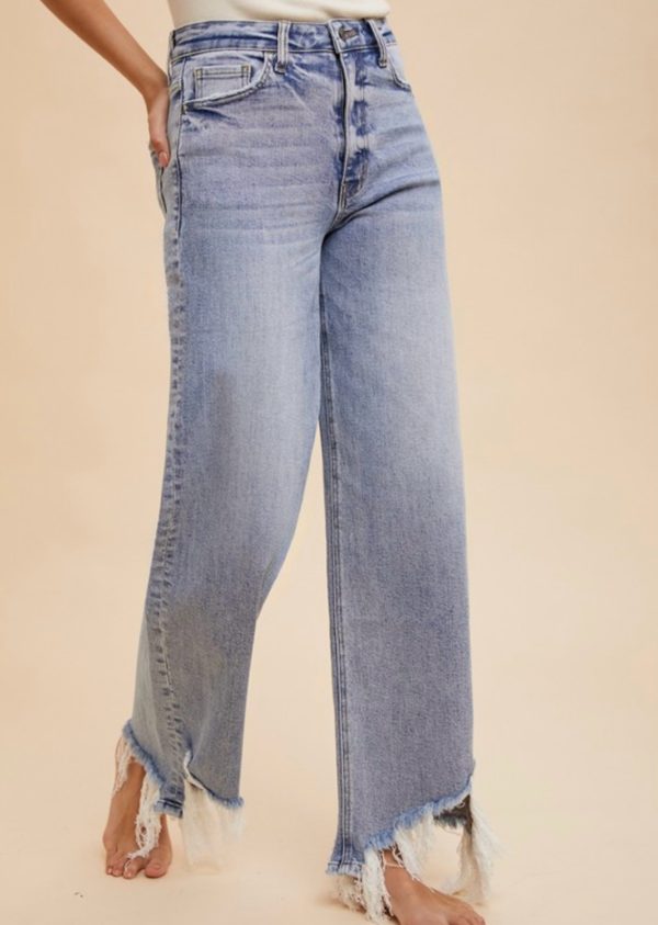 High Rise Straight Light Wash Denim - Image 2