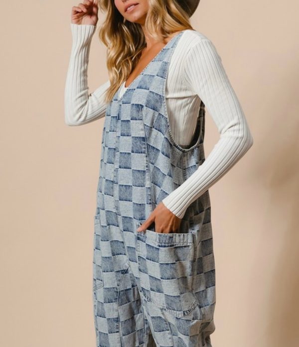 Soft Wash Denim Checkered Overall