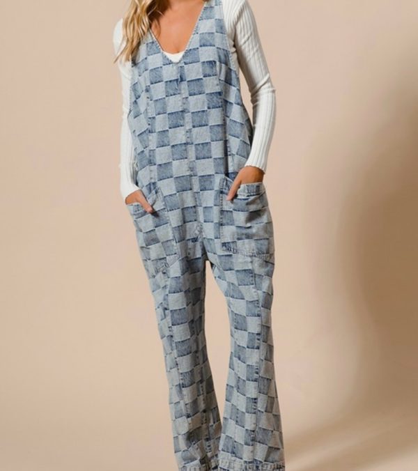 Soft Wash Denim Checkered Overall - Image 2